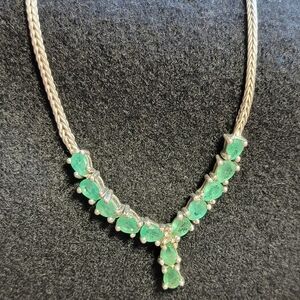 Sterling Silver & Emerald Necklace